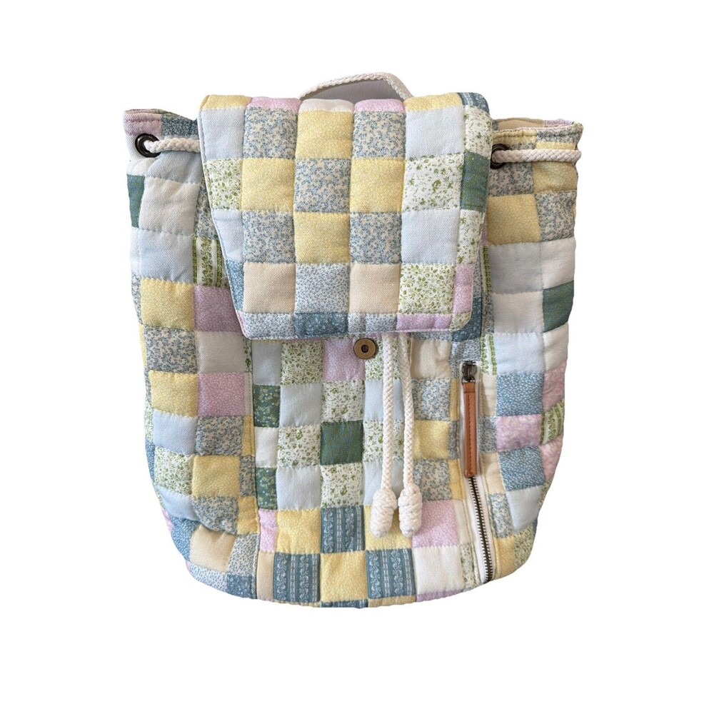 Universal Thread Goods Quilted Patchwork Backpack Cottage core Drawstring - Picture 2 of 13